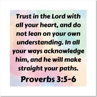 Bible Verse Proverbs 3:5-6 Posters and Art